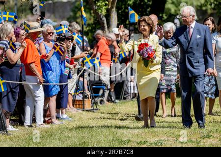 Visby, Schweden. 14. Juni 2023. Visby 20230614 König Carl Gustaf und Königin Silvia in Almedalen während des Landbesuchs des königlichen Paares in Gotland. Foto: Christine Olsson/TT/Code 10430 Kredit: TT News Agency/Alamy Live News Stockfoto