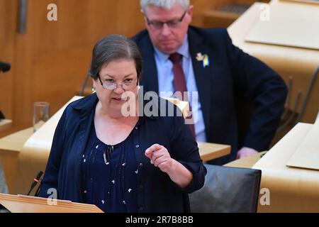 Edinburgh Scotland, Vereinigtes Königreich, 14. Juni 2023. Jackie Baillie vom Schottischen Parlament. Live-Nachrichten von sst/alamy Stockfoto
