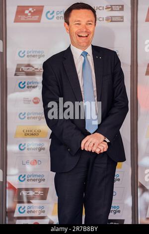 Leukerbad, Schweiz. 14. Juni 2023. Foto: Zac Williams/SWpix.com- 14/06/2023 - Radfahren - 2023 Tour de Suisse - Stage 4 - UCI-Präsident David Lappartient. Kredit: SWpix/Alamy Live News Stockfoto