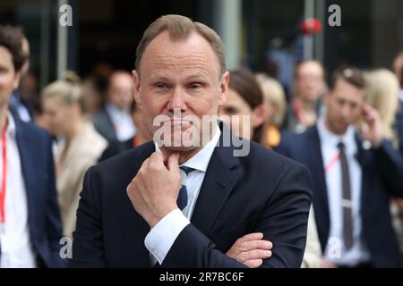 Berlin, Deutschland. 14. Juni 2023. Andy Grote (SPD), Innenminister Hamburgs, zu Beginn der Konferenz der Innenminister (IMK). Berlin wird 2023 den Vorsitz der IMK führen. Grote feiert an diesem Tag seinen 55. Geburtstag. Kredit: Jörg Carstensen/dpa/Alamy Live News Stockfoto