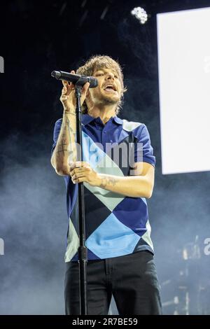 Milwaukee, USA. 13. Juni 2023. Louis Tomlinson auf dem BMO Harris Pavilion am 13. Juni 2023 in Milwaukee, Wisconsin (Foto: Daniel DeSlover/Sipa USA) Guthaben: SIPA USA/Alamy Live News Stockfoto