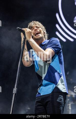 Milwaukee, USA. 13. Juni 2023. Louis Tomlinson auf dem BMO Harris Pavilion am 13. Juni 2023 in Milwaukee, Wisconsin (Foto: Daniel DeSlover/Sipa USA) Guthaben: SIPA USA/Alamy Live News Stockfoto