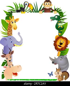 Tierkarikaturrahmen Stock Vektor