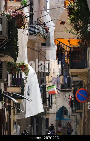 Details in den Straßen der Altstadt von Bari, während des Festes von San Nicola Stockfoto