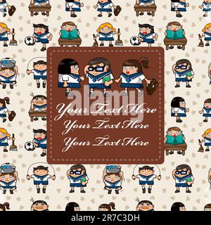 Zeichentrickschülerausweis Stock Vektor