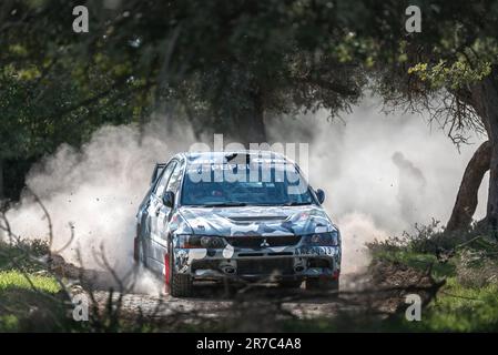 Anogyra, Zypern - 29. Januar 2023: Mitsubishi Lancer Evo IX Anogyra Rallye Sprint 2023 Stockfoto