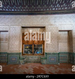 Vergoldetes Zimmer (Cuarto Dorado) im Nasrid-Palast der Alhambra - Granada, Andalusien, Spanien Stockfoto