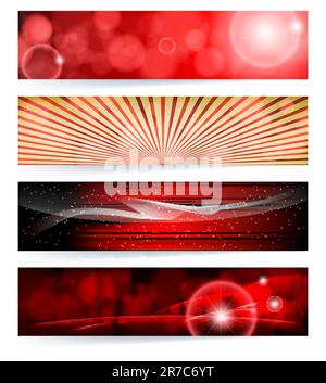 Vektorgruppe abstrakter Banner. Rotes Design. EPS10-Vektorhintergrund. Stock Vektor