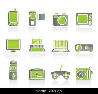 Hi-tech technische Ausrüstung Symbole - Vektor Icon Set Stock Vektor