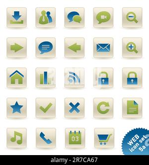 Vector stilvolles modernes Set von Web- und Kommunikationssymbolen/-Schaltflächen Stock Vektor