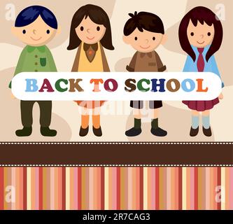 Cartoon-Studentenausweis/zurück zur Schule Stock Vektor