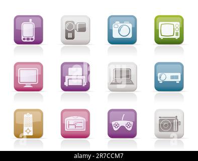 Hi-tech technische Ausrüstung Symbole - Vektor Icon Set Stock Vektor