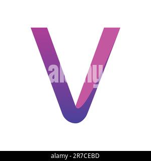 Anfangsbuchstabe V Logo Design 3D V Gradient Logo Stock Vektor