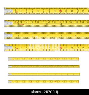 Maßband mit Zoll und Zentimetern Stock Vektor