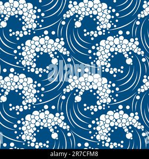 Nahtlos von blauen Wellen (kann in jeder Größe wiederholt und skaliert werden) Stock Vektor