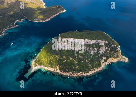 Sardinien Figarolo Insel Golfo Aranci Mittelmeer, Azure Meer, türkisfarbenes Wasser, Sandstrand Stockfoto