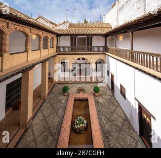 Horno del Oro House Courtyard - Granada, Andalusien, Spanien Stockfoto