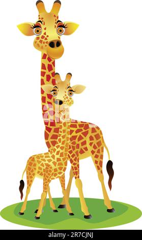 Mutter und Baby giraffe Stock Vektor