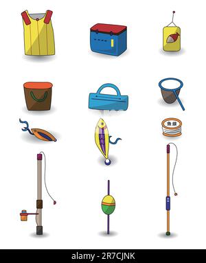 Zeichentrickfilme zum Angeln Stock Vektor