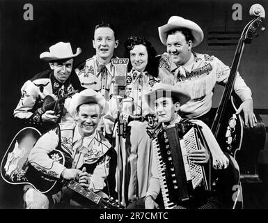 Schenectady, New York, C 1948, Eine Country-Western-Band, die Live-Musik im WGY-Radio spielte. Stockfoto