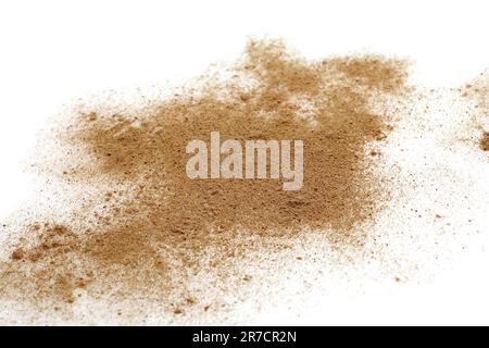Braunstaub auf weißem Hintergrund Stockfoto