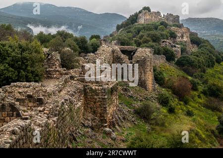 NIMROD CASTLE (1228-1230) NIMROD FESTUNG NATIONALPARK GOLAN ISRAEL Stockfoto