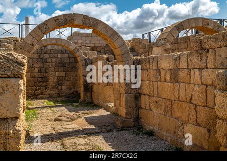 RÖMISCHE RUINEN (22-10 BCE) CÄSAREA ISRAEL Stockfoto