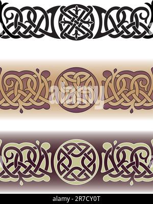 Tattoo-Muster im traditionellen keltischen Stil mit Knoten und Schlaufen. Nahtlose Vektordarstellung. Stock Vektor
