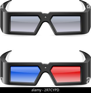 3D Kino Brille. Abbildung auf weißem Hintergrund Stock Vektor