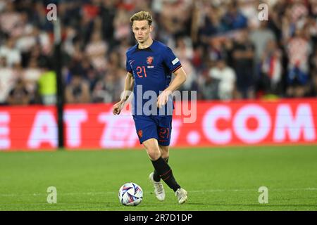 Rotterdam, Niederlande. 14. Juni 2023. Frenkie de Jong (Niederlande) beim Spiel der UEFA Nations League 2022-2023 zwischen den Niederlanden 2-4 Kroatien im De Kuip Stadium am 14. Juni 2023 in Rotterdam, Niederlande. Kredit: Maurizio Borsari/AFLO/Alamy Live News Stockfoto