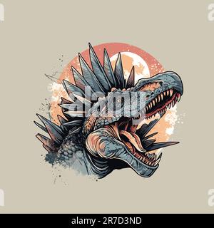 Brüllender Style: Vektor-Art-T-Shirt-Designs mit Dinosaurier-Motiv Stock Vektor