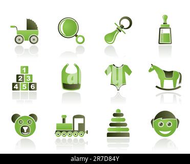 Baby und Kinder Symbole - Vektor Icon Set Stock Vektor