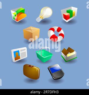 Ein Satz von zehn E-Commerce-Symbolen für die Benutzeroberfläche der Website Stock Vektor