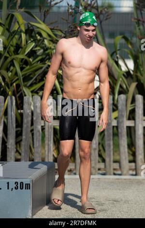 Leon Marchand trainiert während der Swimming French National Championships 2023 in Rennes, Frankreich, am 14. Juni 2023. Foto: Aurore Marechal/ABACAPRESS.COM Stockfoto