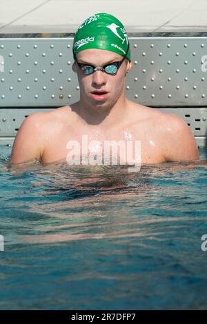 Leon Marchand trainiert während der Swimming French National Championships 2023 in Rennes, Frankreich, am 14. Juni 2023. Foto: Aurore Marechal/ABACAPRESS.COM Stockfoto