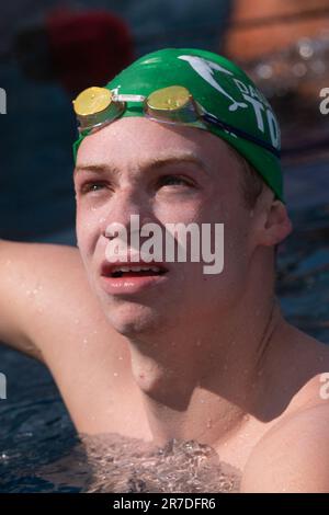 Leon Marchand trainiert während der Swimming French National Championships 2023 in Rennes, Frankreich, am 14. Juni 2023. Foto: Aurore Marechal/ABACAPRESS.COM Stockfoto