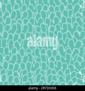 Grünes abstraktes Nahtloses Muster mit Herz. Vektorhintergrund. Stock Vektor