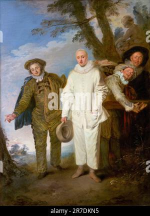 Jean-Antoine Watteau, die italienischen Komiker, Porträt in Öl auf Leinwand, ca. 1720 Stockfoto