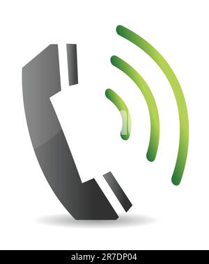 klingelnde Telefon Illustration Design auf einem weißen Hintergrund Stock Vektor