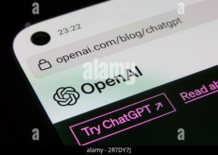 Kaunas, Litauen - 2023. Juni 15: ChatGPT-Anwendung auf Smartphone. Hochwertiges Foto Stockfoto