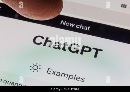 Kaunas, Litauen - 2023. Juni 15: ChatGPT-Anwendung auf Smartphone. Hochwertiges Foto Stockfoto