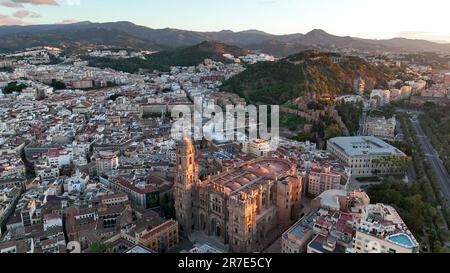 Blick von oben auf die Kathedrale von Malaga. Spanien. Stockfoto