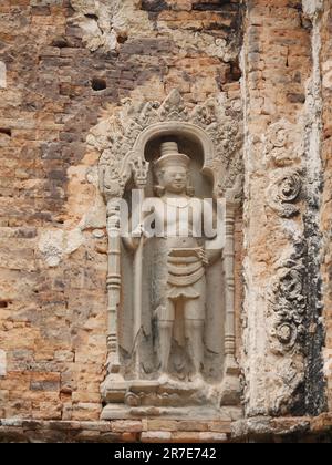 Preah Ko Tempel auf Roluos-Stätte, Provinz Siem Reap, Angkor's Temple Complex 1192 von der UNESCO zum Weltkulturerbe erklärt, erbaut 880, Kambodscha Stockfoto