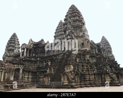 Angkor Wat Tempel, Provinz Siem Reap, Angkor's Temple Complex 1192 von der UNESCO zum Weltkulturerbe erklärt, erbaut im XII. Jahrhundert, Kambodscha Stockfoto