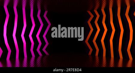 Hintergrund mit abstrakten Lichtlinien. 3D-Rendern Stockfoto