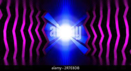 Hintergrund mit abstrakten roten Lichtlinien. 3D-Rendern Stockfoto