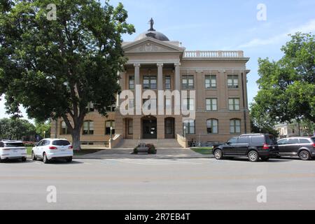 Georgetown, TX - 7. Juni 2023: Historisches Williamson County Courthouse im Stadtzentrum von Georgetown, Texas Stockfoto