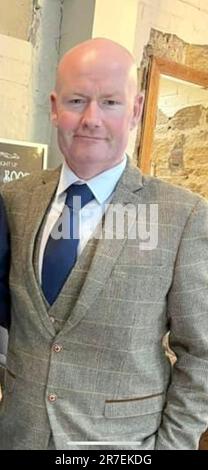 Unbezahltes Handout-Foto von der schottischen Polizei von Paul Armstrong, 41, einem Motorradfahrer aus Newcastle, der bei einem Unfall am B723. Starb, in der Nähe von Boreland in Dumfries und Galloway gegen 2,30pm Uhr am Sonntag. Mr. Armstrong reiste zwischen einer Gruppe von Motorrädern, als er in einen Unfall verwickelt war. Es waren keine anderen Fahrzeuge beteiligt. Ausgabedatum: Donnerstag, 15. Juni 2023. Stockfoto