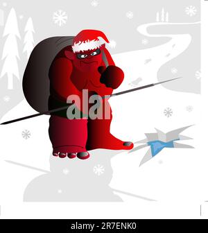 weihnachtskobold beim Angeln Stock Vektor