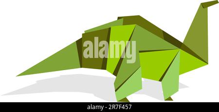 Ein Origami-leuchtenden Farben-Dinosaurier. Vektor-Datei zur Verfügung. Stock Vektor